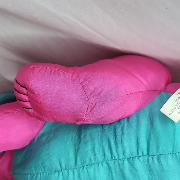 Hot Pink dinosaur nylon plush vintage 1990s international silver Loose Thread - Picture 7 of 17